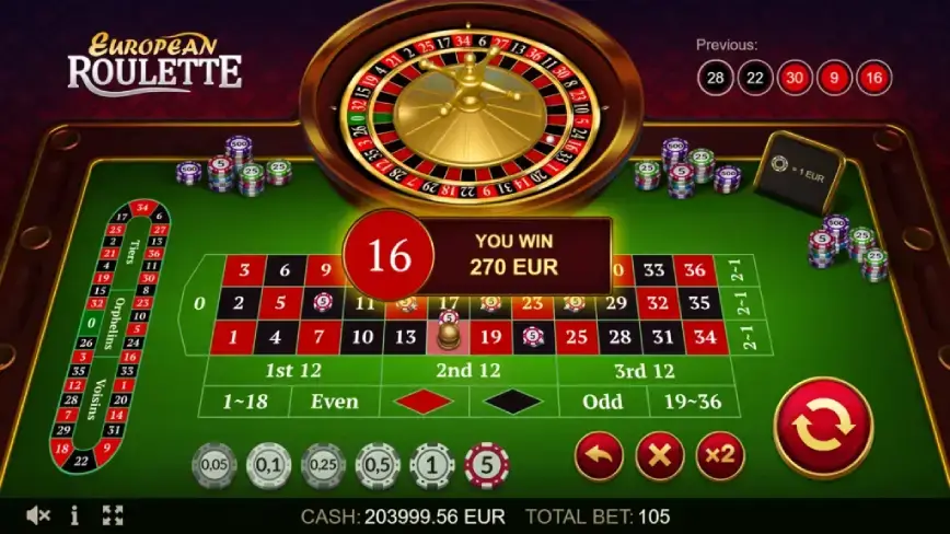 Ruleta europea en línea